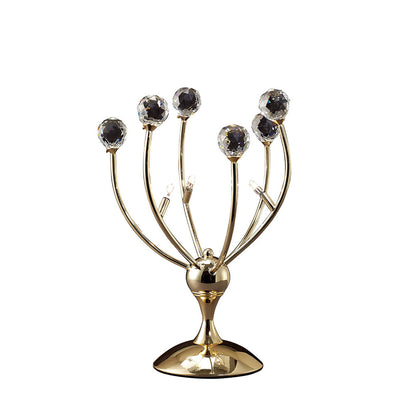 Diyas Xeena Crystal Table Lamp 3 Light G4 French Gold, NOT LED/CFL Compatible
