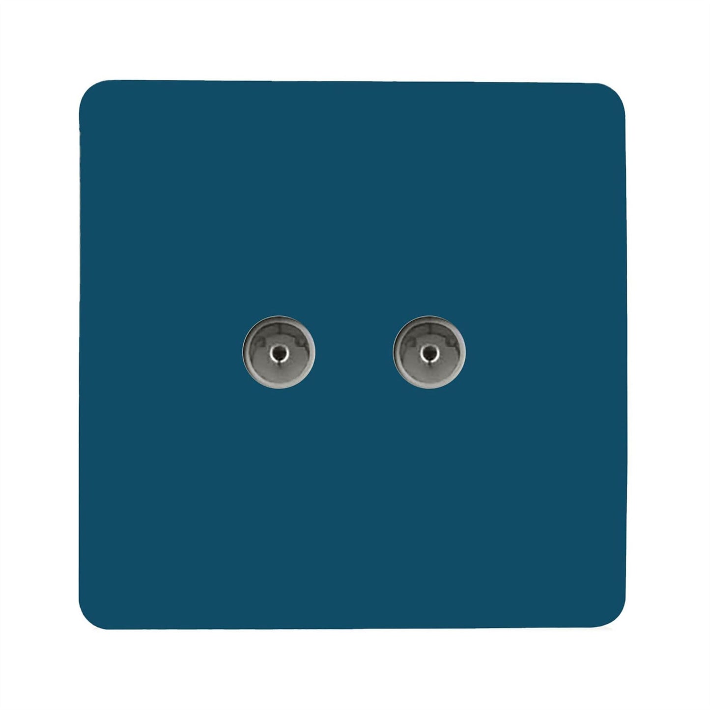 Trendi Artistic Modern Glossy Tactile 2 Gang TV Socket Midnight Blue