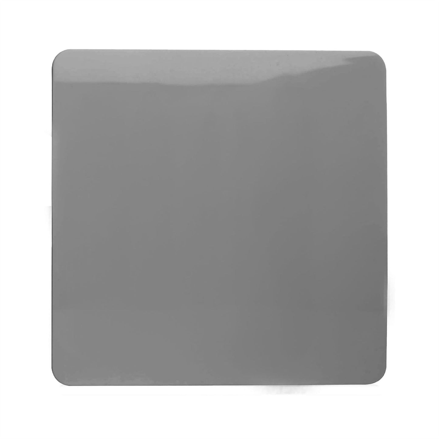 Trendi Artistic Modern Glossy Tactile Single Blanking Plate Light Grey