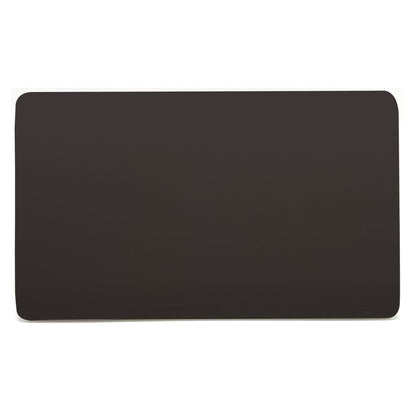 Trendi 2 Gang Artistic Modern Glossy Tactile Double Blanking Plate Dark Brown