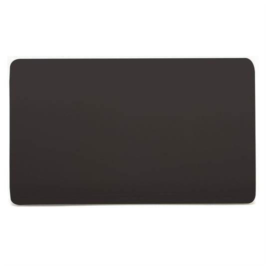 Trendi 2 Gang Artistic Modern Glossy Tactile Double Blanking Plate Dark Brown