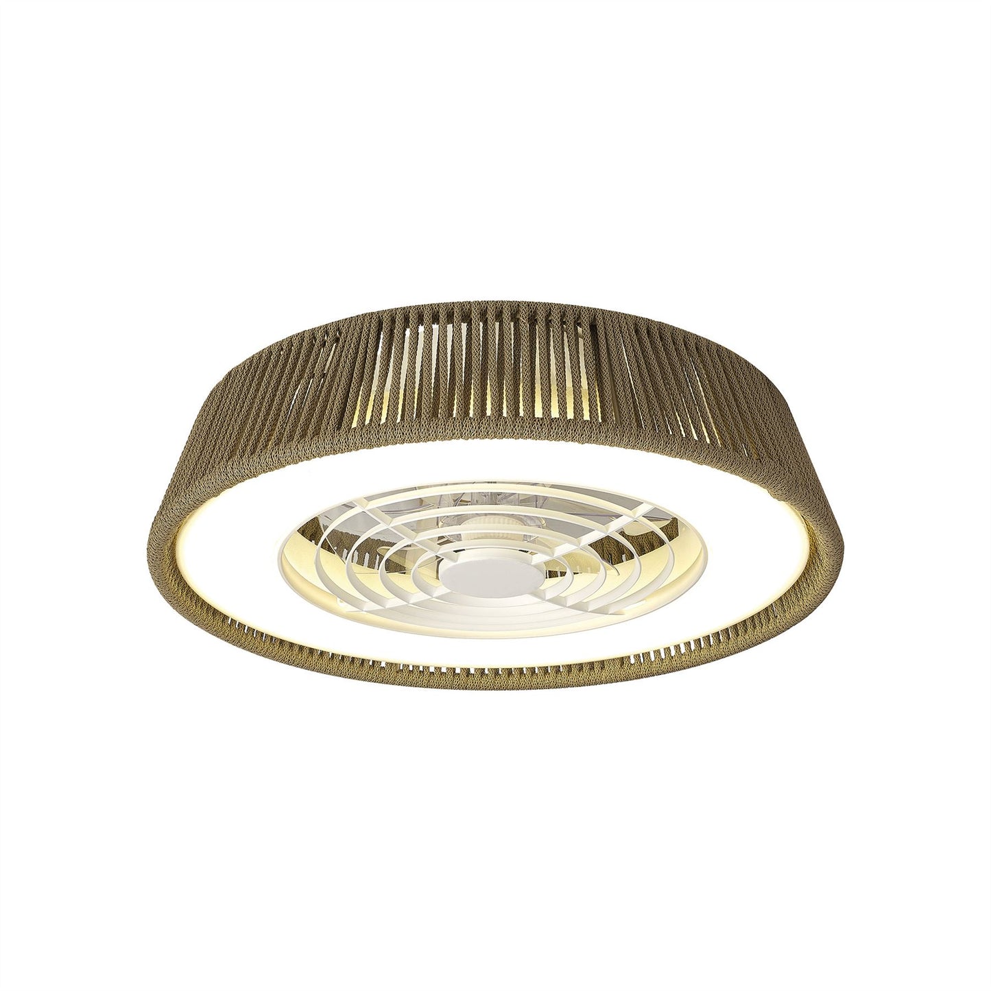 Polinesia Nautica 57.5cm 55W LED Dimmable Ceiling Light With Built-In 25W DC Reversible Fan, Beige Oscu, 3800lm, 5yrs Warranty