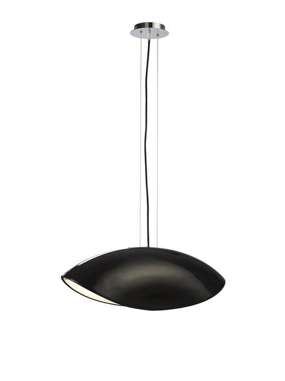 Mantra Pasion Rectangular Pendant 4 Light E27, Gloss Black/White Acrylic/Polished Chrome, CFL Lamps INCLUDED
