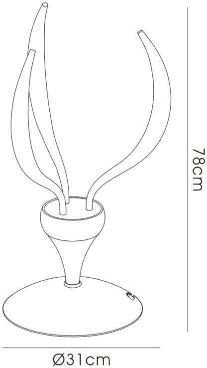 Diyas Llamas Table Lamp 3 Light G4 Polished Chrome, NOT LED/CFL Compatible