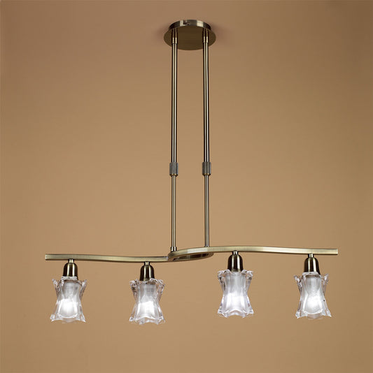Mantra Alaska GU10 Telescopic 4 Light L1, SGU10 Bar, Antique Brass, CFL Lamps INCLUDED