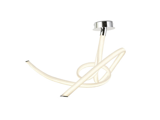 Mantra Armonia Semi Flush Medium Ribbons, 60W LED, 3000K, 4500lm, Polished Chrome/Frosted Acrylic, 3yrs Warranty Ceiling