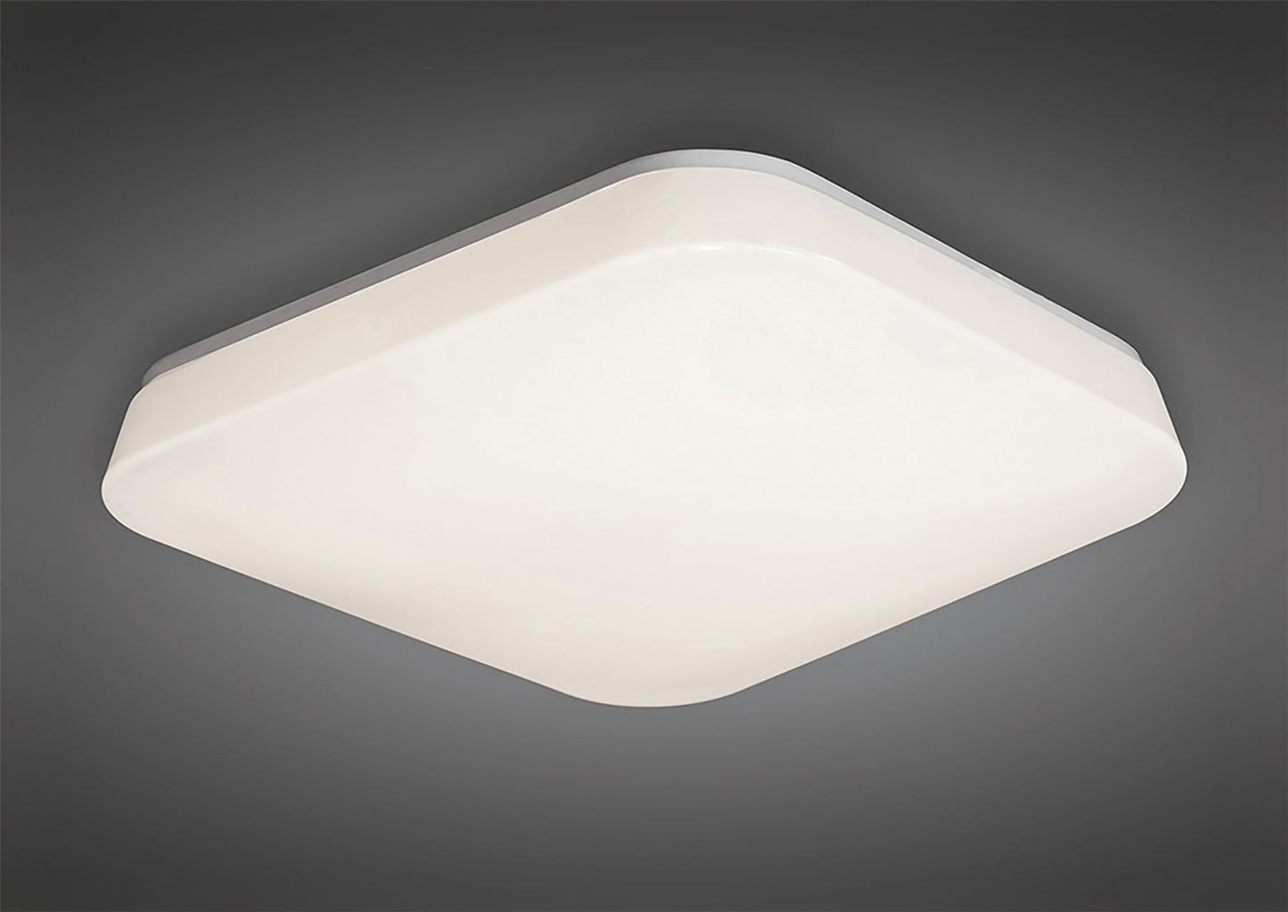 Mantra Fusion M3765 Quatro Ceiling/Wall 28W Large LED 3000K, 2800lm, White Acrylic, 3yrs Warranty - M3765 Ceiling