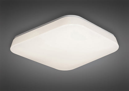 Mantra Fusion M3765 Quatro Ceiling/Wall 28W Large LED 3000K, 2800lm, White Acrylic, 3yrs Warranty - M3765 Ceiling