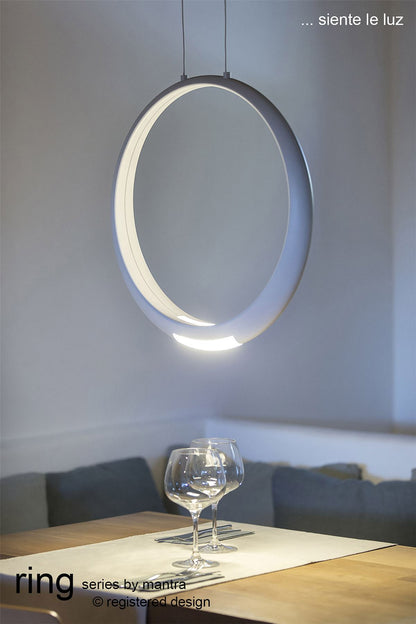 Mantra M6170 Ring Pendant 50cm Round, 23W LED, 3000K, 1600lm, White, 5yrs Warranty