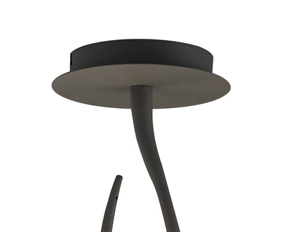 Mantra M3690 Lua Oval Semi Ceiling 2 Light E27, Ash Grey with Ash Grey Shade