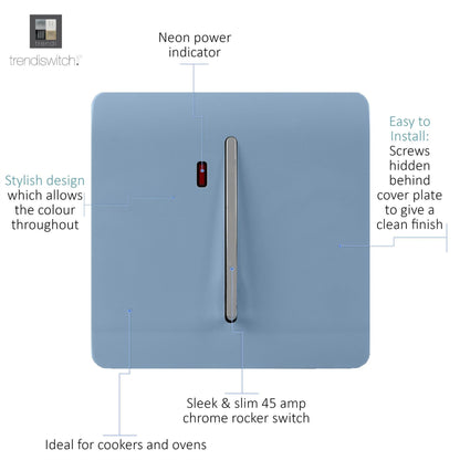 Trendi Artistic Modern Glossy 20 A Tactile Light Switch & Neon Insert Sky