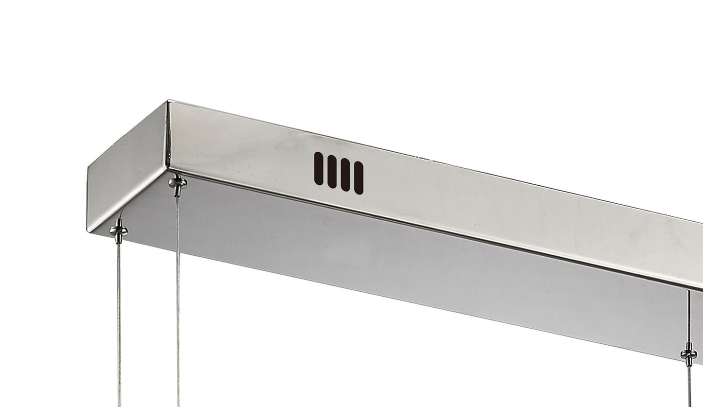 Diyas Amelia Linear  60W 5100lm LED C/W Remote 3000K-6000K Stainless Steel/Crystal Ceiling Pendant Light Fitting