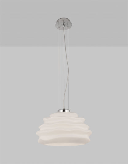 Mantra Fusion M6274 Nubole Pendant 40cm Round, 1 x E27 (Max 60W), Opal White