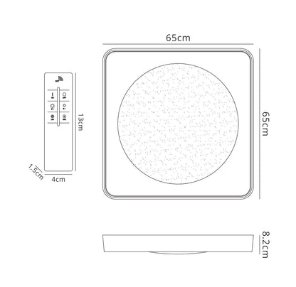 Mantra Fusion M5920 Male Flush 65cm Square 40W LED 3000-6500K Tuneable, 3200lm, Remote Control Chrome/ Acrylic, 3yrs Warranty - M5920 Crystal