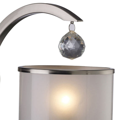 Diyas Lincoln Wall Light 1 Light E27 Satin Nickel/Glass/Crystal