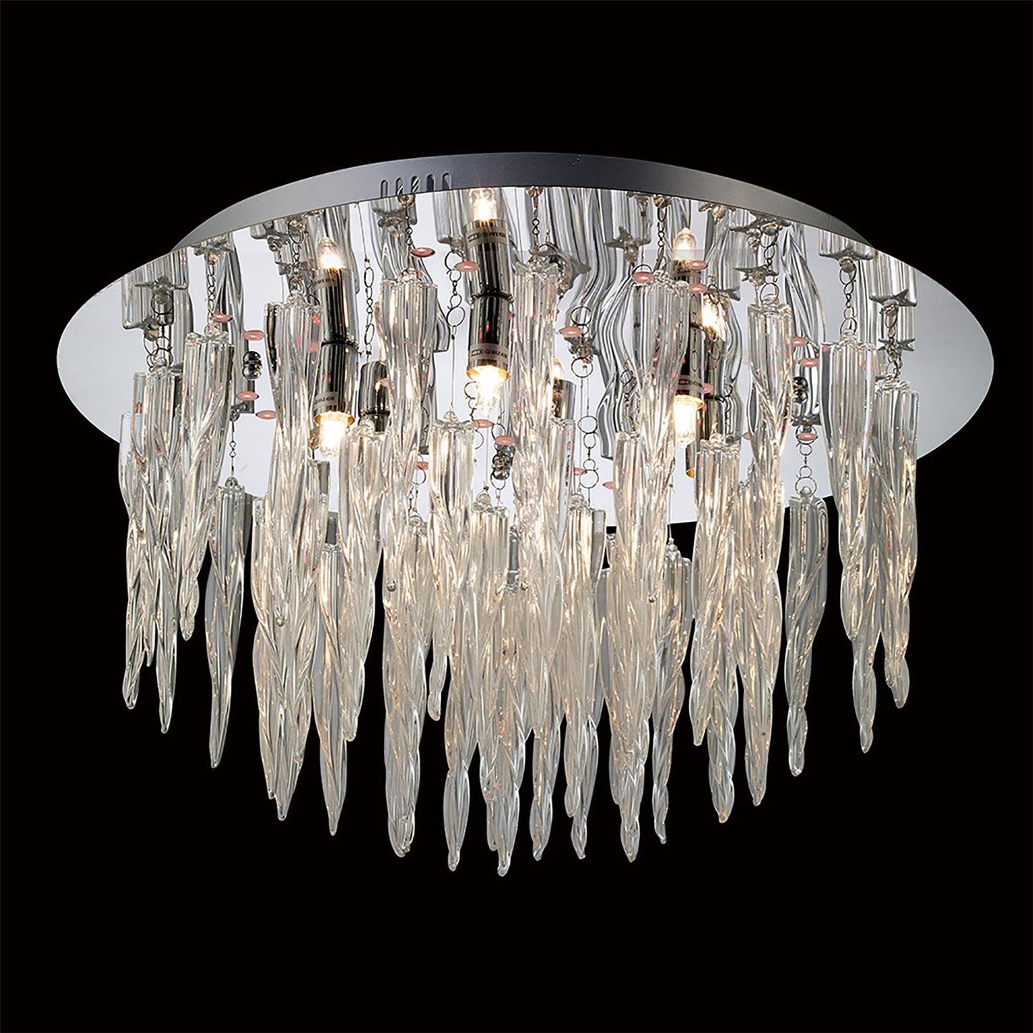 Diyas Tropez 50cm  6 Light G9 with RGB LEDs and Remote Control Polished Chrome/Glass Ceiling Light Fitting