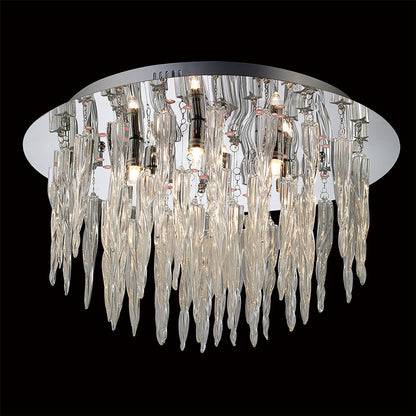 Diyas Tropez 50cm  6 Light G9 with RGB LEDs and Remote Control Polished Chrome/Glass Ceiling Light Fitting