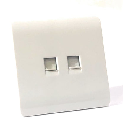 Trendi  Telephone Socket + Cat 5e & Cat 6 RJ45 PC Socket White ART-TLP+PCWH