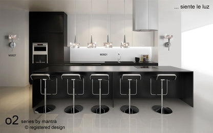Mantra M3921 O2 Linear Pendant 3 Light G9 Line Small, Polished Chrome