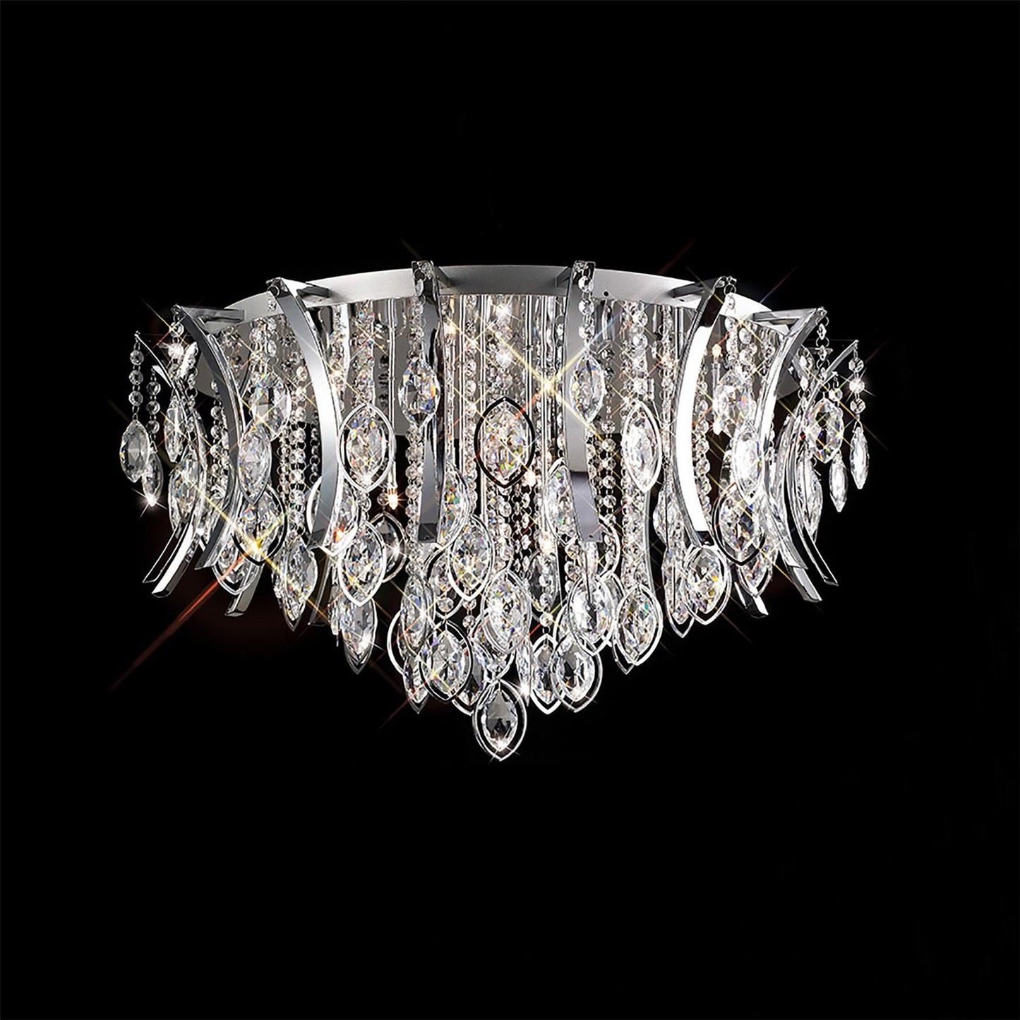 Diyas Mios 75cm  15 Light G4 Polished Chrome/Crystal, NOT LED/CFL Compatible Ceiling Light Fitting