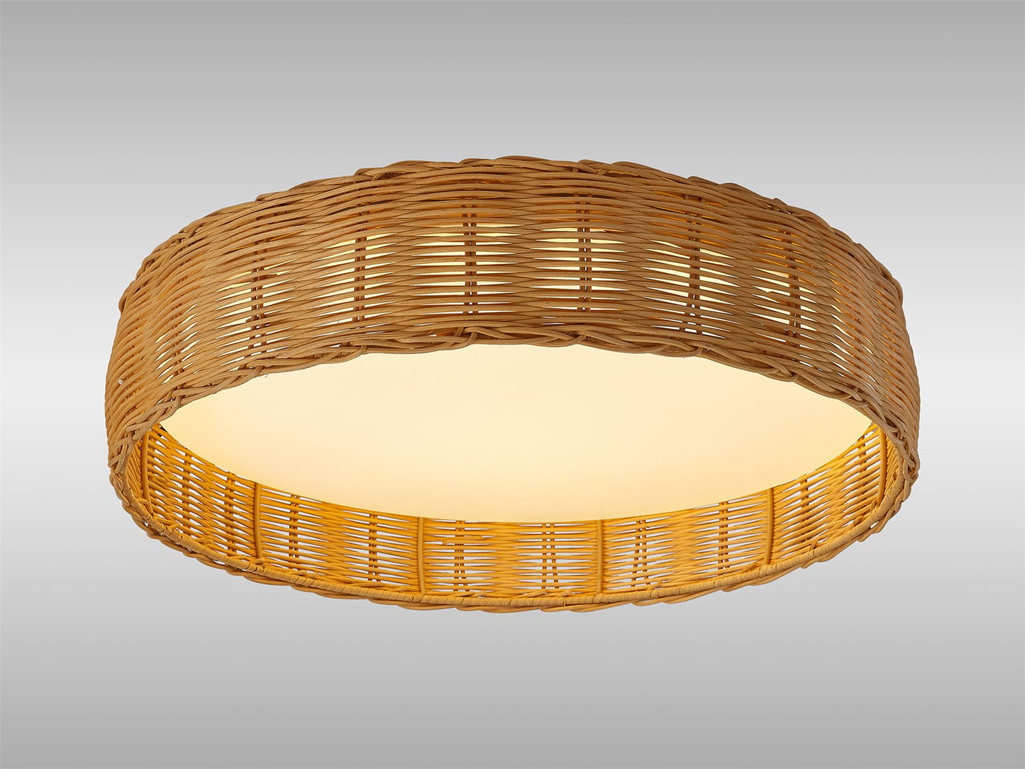 Mantra Kilimanjaro 54.5cm 50W LED Ceiling Light, CCT 2700/4000/5000K, 3800lm, Beige Rattan, 5yrs Warranty