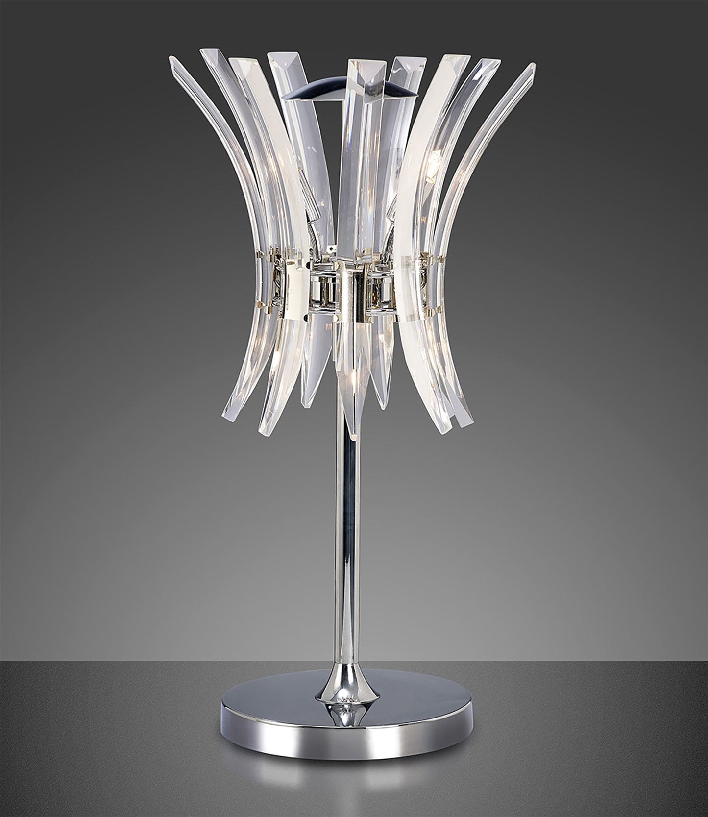 Diyas Sinclair Crystal Table Lamp 4 Light G9 Polished Chrome