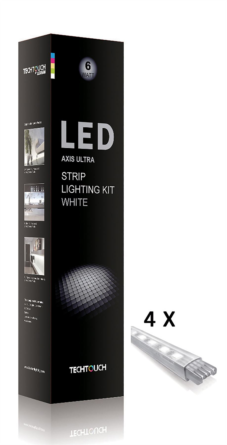 Techtouch Axis Ultra White Kit 4x18 LED Rigid Strips (6W) Strip