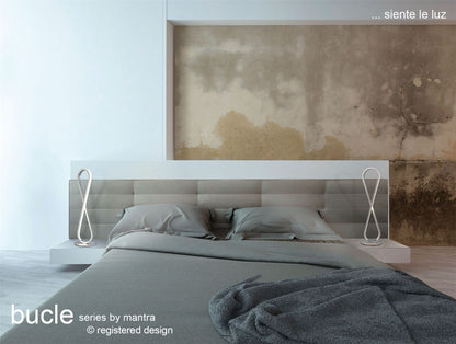 Mantra M5984 Bucle Table Lamp 18W LED 3000K, 1550lm, Polished Chrome/Frosted Acrylic, 3yrs Warranty