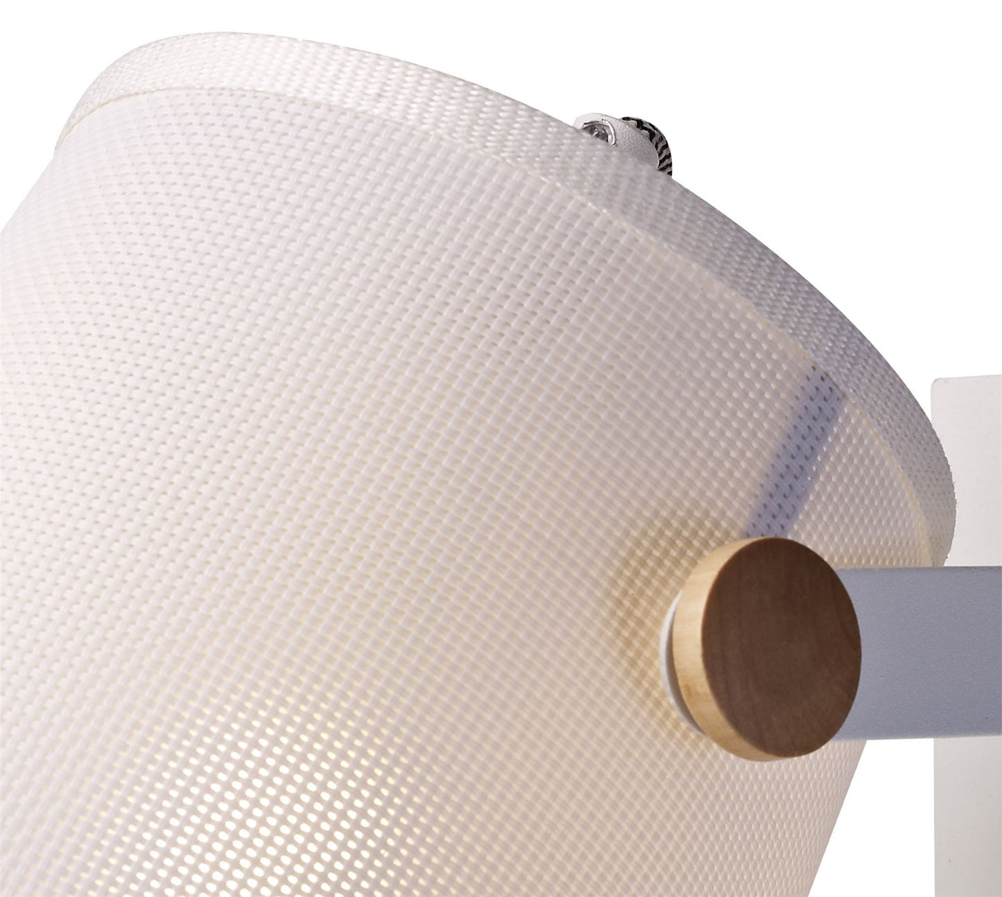 Mantra M5462 Nordica II Position Wall Light with USB Socket, 1x23W E27, White/Beech with White Shade