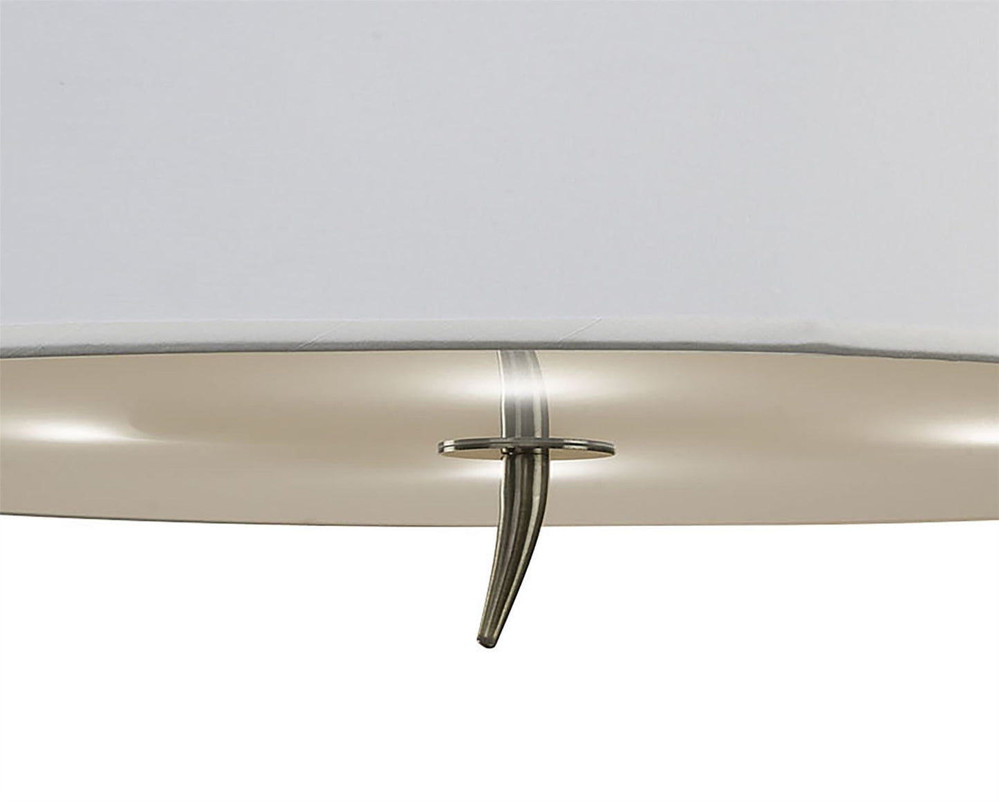 Mantra Ninette 60cm Semi Flush 4 Light E27, Antique Brass with Ivory White Shade