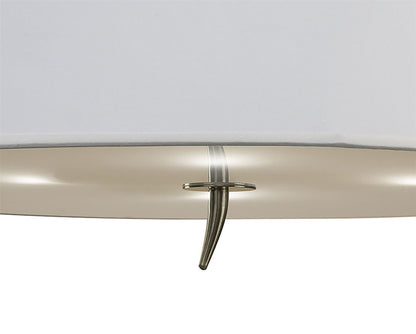 Mantra Ninette 60cm Semi Flush 4 Light E27, Antique Brass with Ivory White Shade