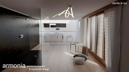 Mantra Armonia Semi Flush Spiral, 60W LED, 3000K, 4500lm, Polished Chrome/Frosted Acrylic, 3yrs Warranty Ceiling