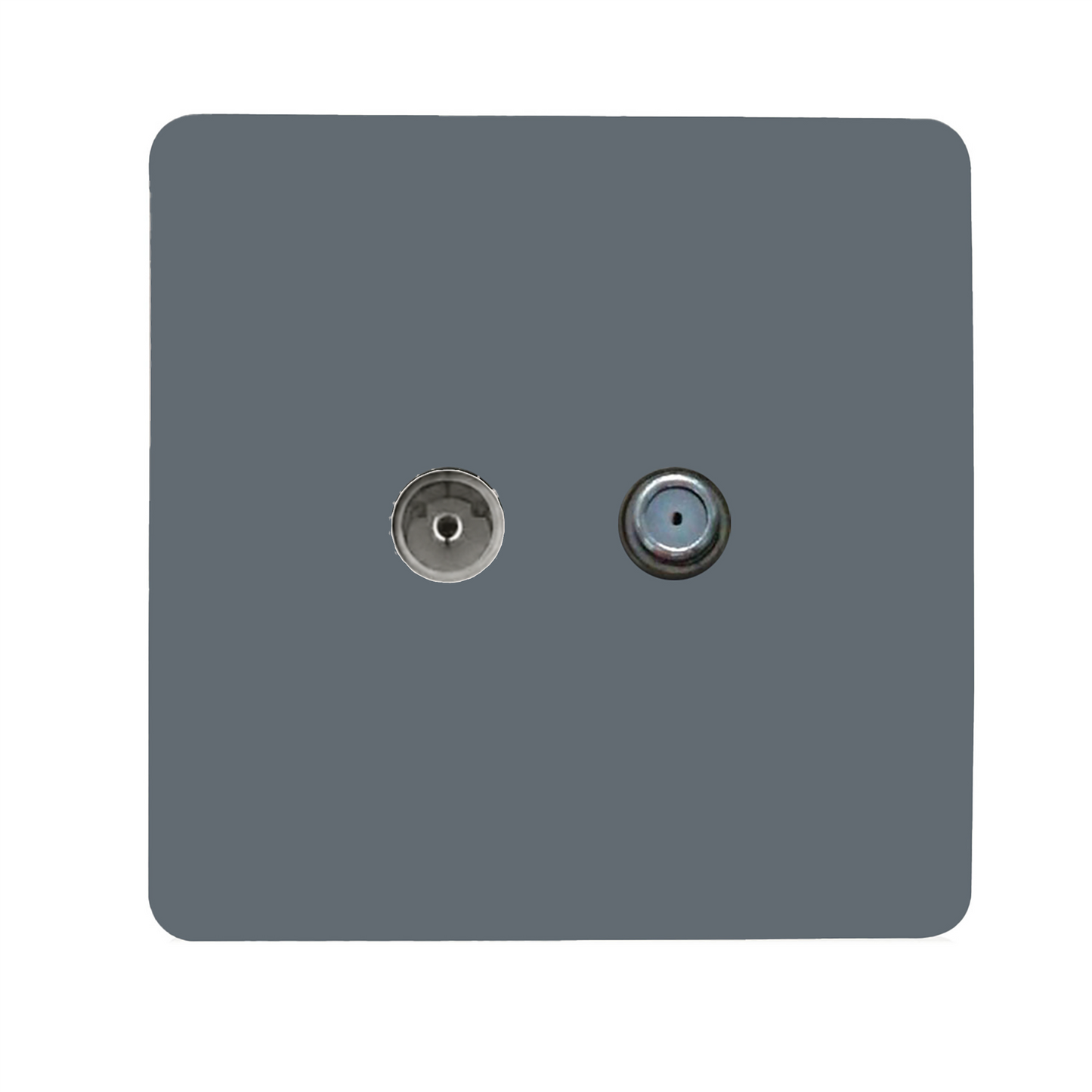 Trendi Switch Warm Grey TV Coaxial & F-Type Satellite Socket - Screwless