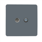 Trendi Switch Warm Grey TV Coaxial & F-Type Satellite Socket - Screwless