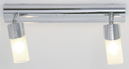 Diyas Kopus  2 Light G9 Polished Chrome, Frosted Glass Ceiling Light Fitting