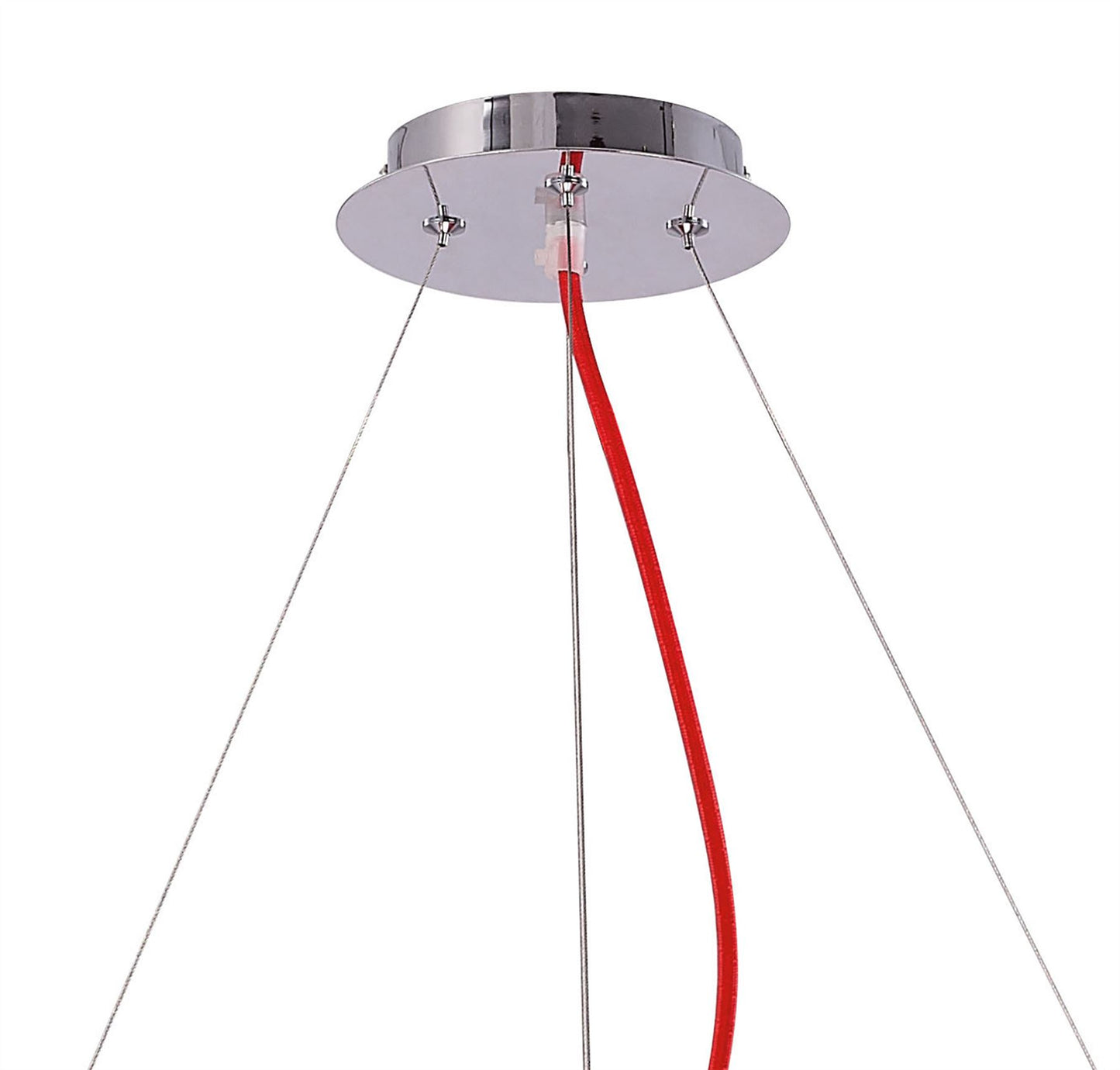Mantra M1561 Ora Pendant 8 Flat Round Light E27, Gloss Red/White Acrylic/Polished Chrome