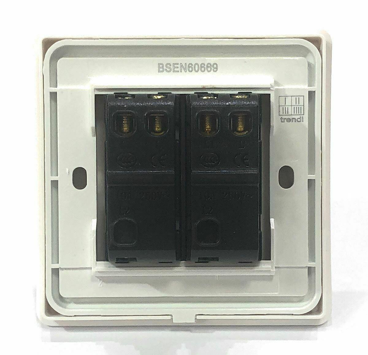 Trendi 2 Gang Artistic Modern Glossy Tactile Home Automation Switch Light Grey