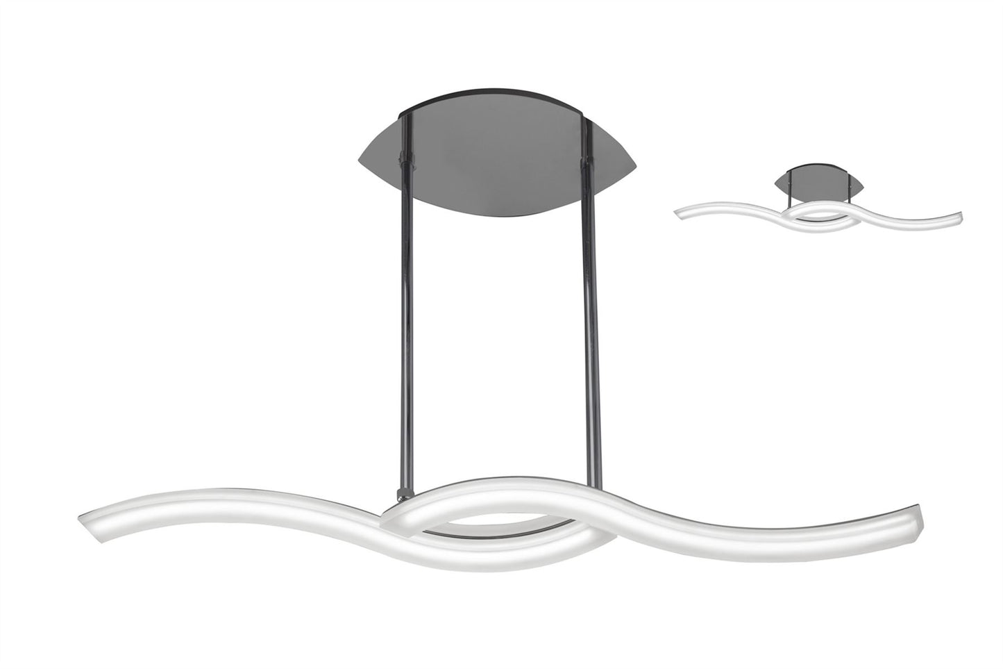Mantra M3567 On Telescopic Semi Flush Convertible Line 28W LED 3000K, 2800lm, Polished Chrome, Frosted Acrylic, 3yrs Warranty - M3567 Ceiling