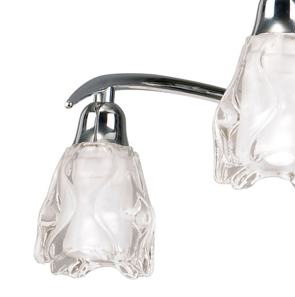 Mantra Amel 61cm Telescopic Convertible To Semi Flush 6 Light L1/SGU10, Polished Chrome, CFL Lamps INCLUDED
