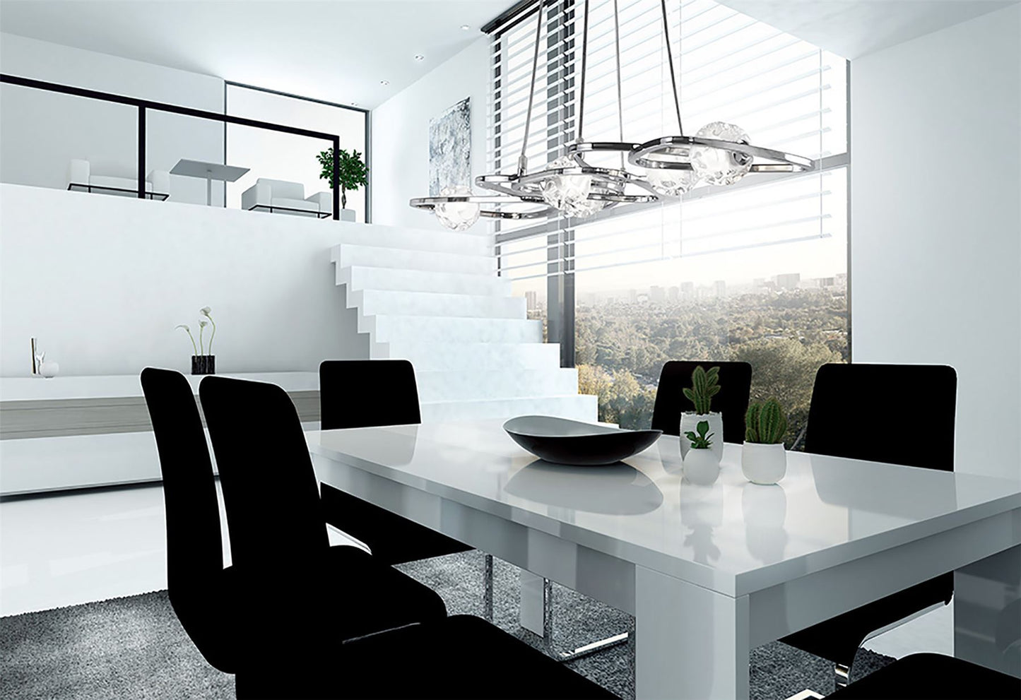Mantra M5012 Lux Linear Pendant 5 Light G9 Line, Polished Chrome