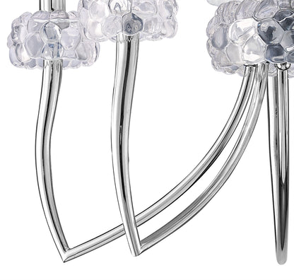 Mantra M4631 Loewe Pendant 5 Light E14, Polished Chrome with White Shades