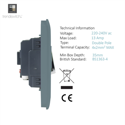 Trendi Artistic Modern Glossy Tactile Fused Spur Switch Cool Grey