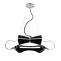 Mantra M1550 Ora Pendant 6 Flat Round Light E27, Gloss Black/White Acrylic/Polished Chrome
