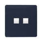 Trendi Switch 2 Gang RJ45 Cat 6 Modern Designer PC Ethernet Socket in Navy