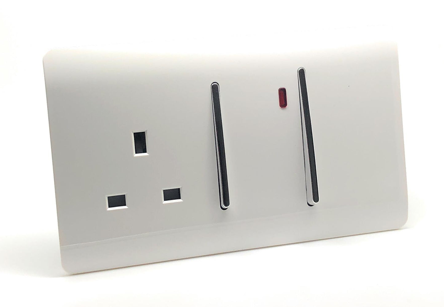 Trendi Artistic Modern 45 A Cooker Switch Inc Plug Socket & Neon Insert White