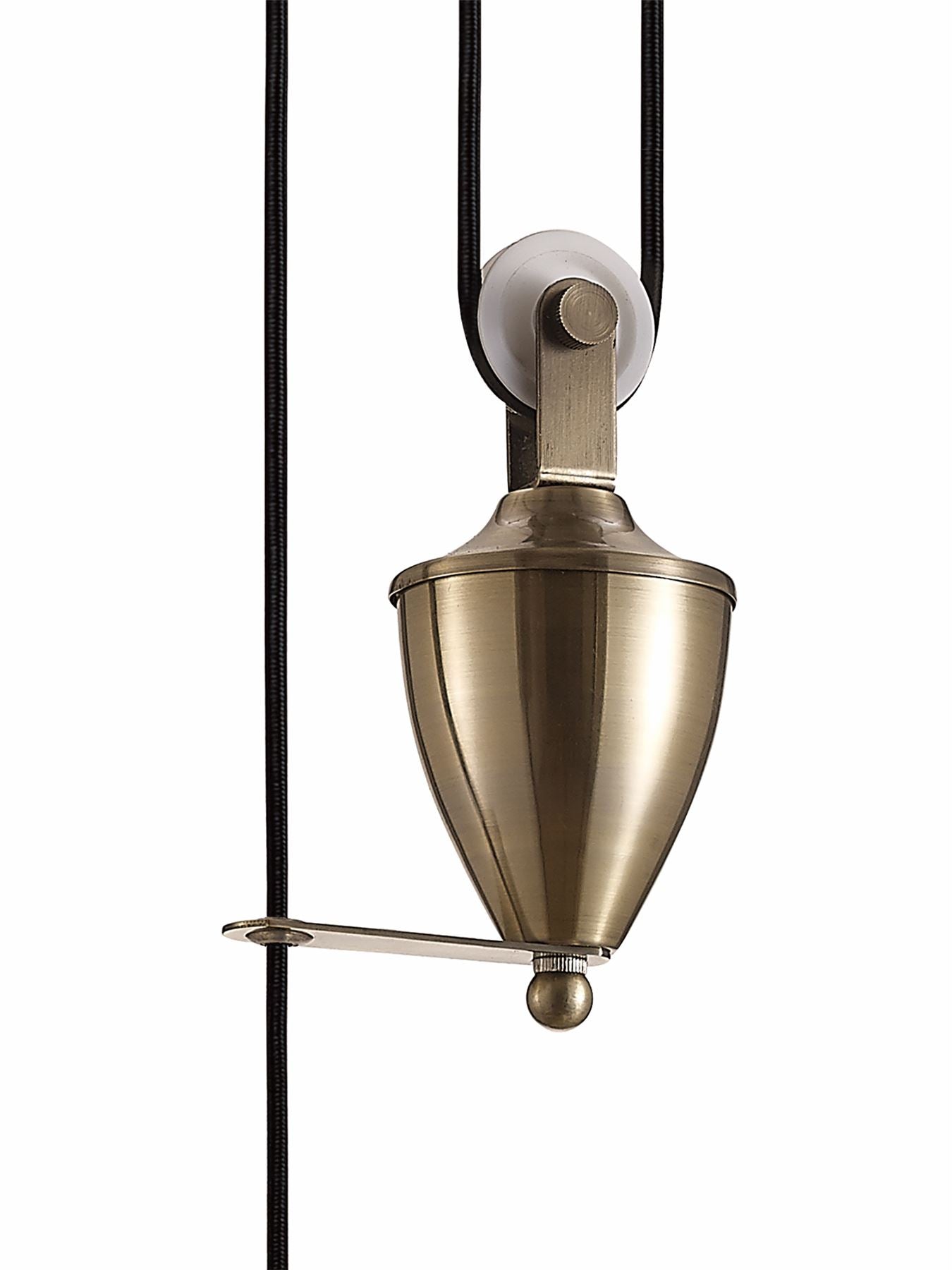 Deco Wellington 37cm Pulley System Pendant 1 Light E27 Antique Brass