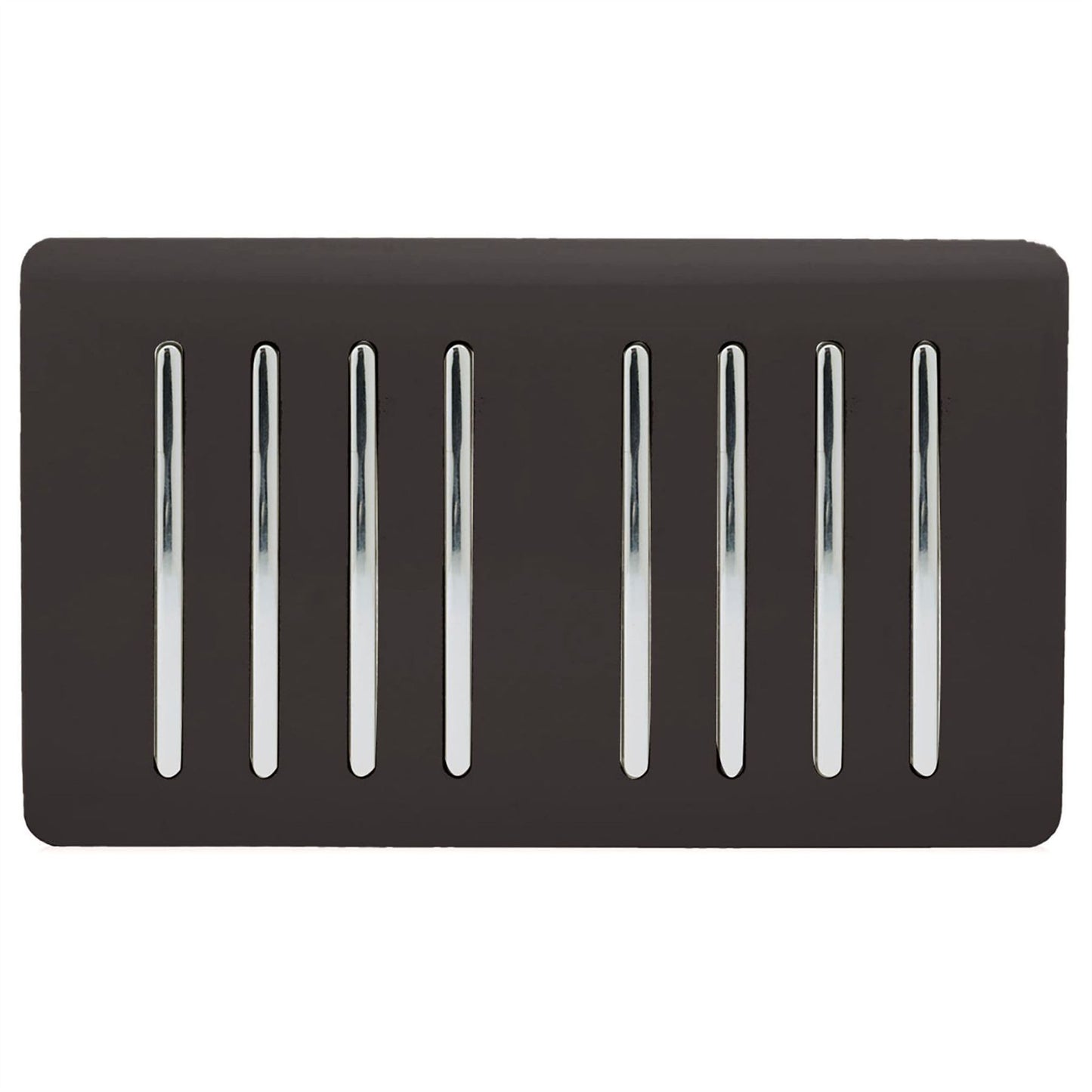 Trendi Artistic Modern Glossy 8 Gang 2 Way Rocker  Double Plate Tactile Light Switch Dark Brown