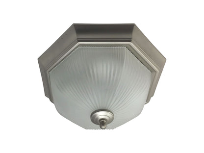 Diyas Flush Fitting Nickel Finish Flush  Light 35cm 2 X 60W Ceiling Light Fitting