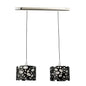Mantra Lupin Linear Pendant 2 Light E27 Line, Gloss Black/White Acrylic/Polished Chrome, CFL Lamps INCLUDED