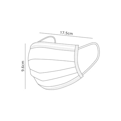 Deco Additions Disposable Basic Mask, (Pack 50) High Standard PP Non-Woven Fabrics, Filtering Effects Of Raw Materials =95%, Breathable and Comfortable.